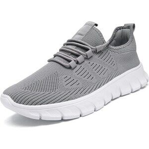 🆕Women Light-Grey Running Tennis Walking Lightweight Slip On Workout Sneakers